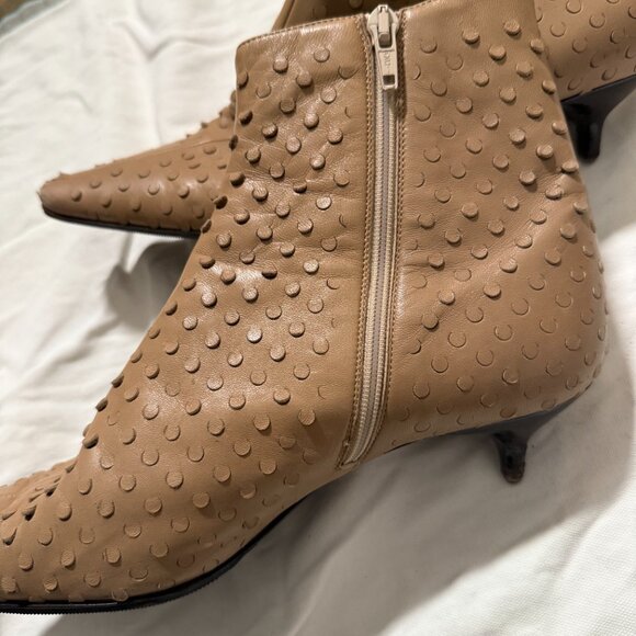 Vintage Helmut Lang Beige Perforated Bootie Heels - Picture 2 of 5